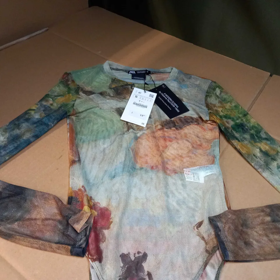 ZARA MESH LANDSCAPE BODYSUIT - SMALL