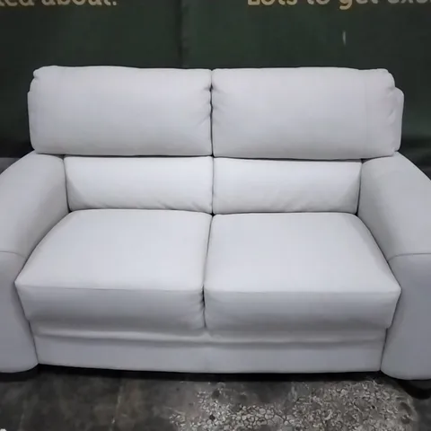 QUALITY ITALIAN DESIGNER ONTARIO 2 SEATER SOFA IN WHITE LEATHER