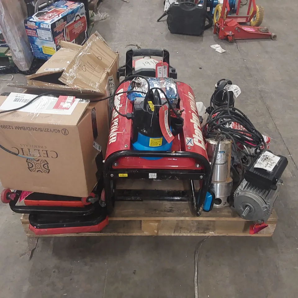 PALLET OF ASSORTED TOOLS AND EQUIPMENT PARTS