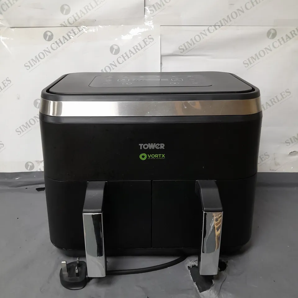 BOXED TOWER VORTX DUAL BASKET AIR FRYER 8 LITRE BLACK