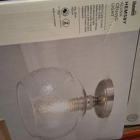 BOXED DUNELM HEMSBY FROSTED GLASS GLOBE CEILING LIGHT