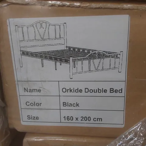 BRAND NEW BOXED ORKIDE EUROPEAN KING METAL BED FRAME - BLACK // SIZE: 160 X 200cm (1 BOX)