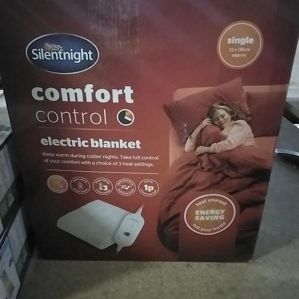 BOXED SILENTNIGHT COMFORT CONTROL HEATED ELECTRIC BLANKET - SINGLE