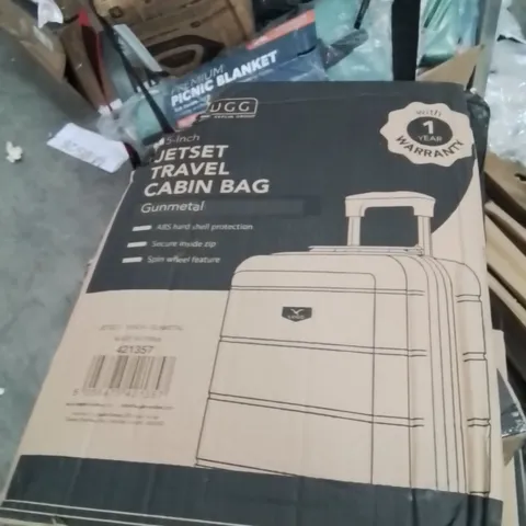 BOXED LUGG 15INCH JETSET TRAVEL CABIN BAG GUNMETAL 