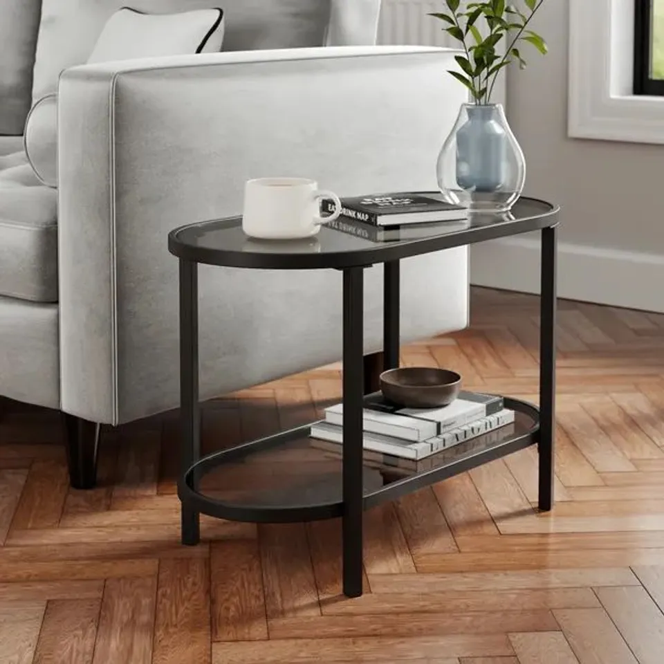 BOXED SOFIA LONG SIDE TABLE - BLACK (1 BOX)