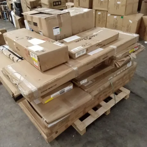 PALLET OF ASSORTED INCOMPLETE FURNITURE PARTS AND PIECES 