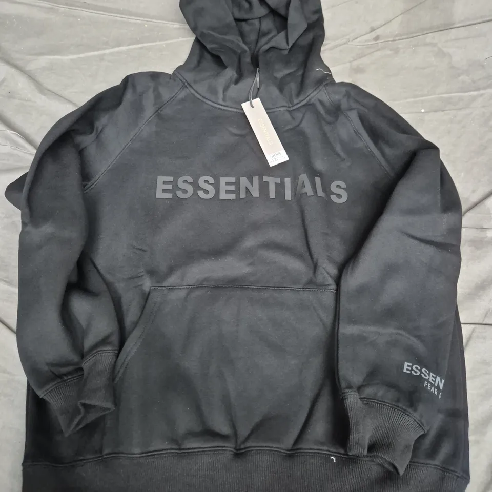 ESSENTIALS FEAR OF GOD HOODIE – BLACK – SIZE S