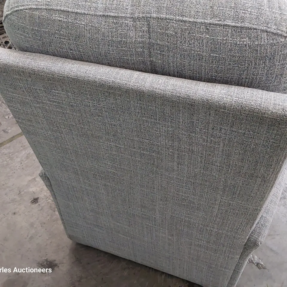 QUALITY BRITISH DESIGNER G PLAN HOLMES SMALL ARMCHAIR SPECKLE COLBALT FABRIC 