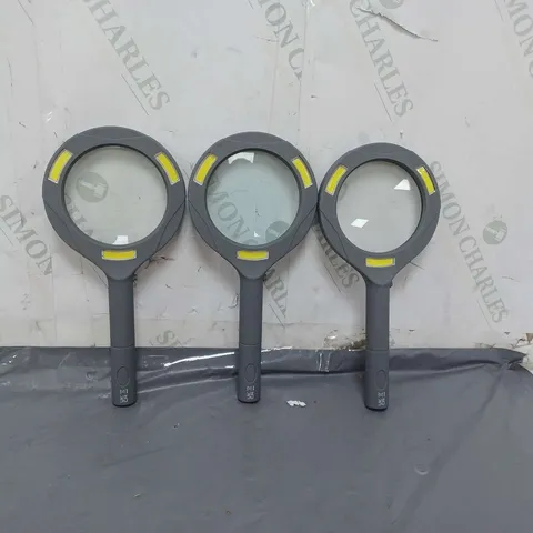 FLIPO SET OF 3 JUMBO COB LED MAGNIFIIERS BLACK