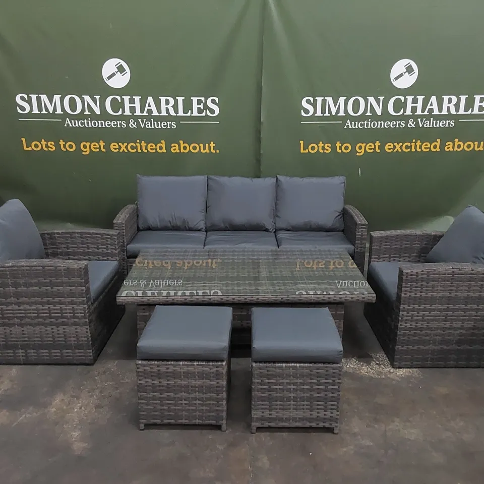 BRAND NEW BOXED KANSAS GARDEN AND PATIO RATTAN SOFA SET (3 BOXES) RRP £995