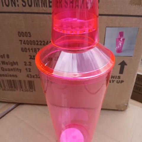 TWELVE BRAND NEW SUMMER SHAKER – PINK PLASTIC PARTY BOTTLE