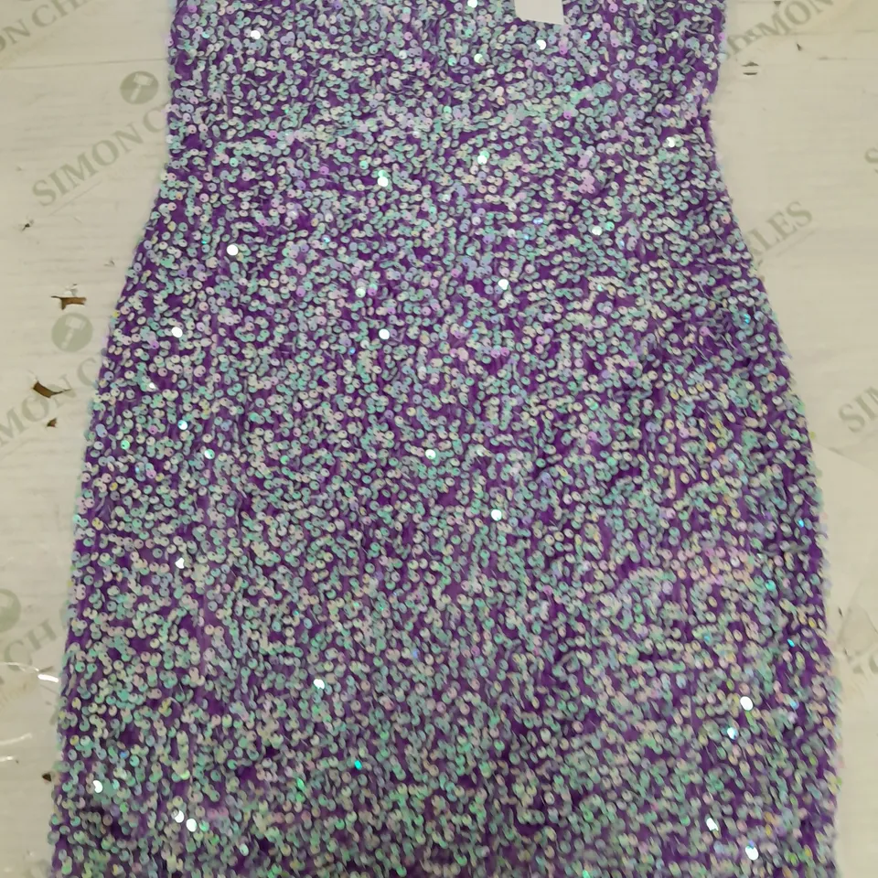 NASTY GAL PREMIUM VELVET SEQUIN STRAPPY MINI DRESS - 8