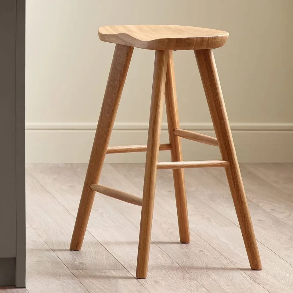 BOXED BARSTOOL MULU NATURAL SOLID OAK BAR CHAIR