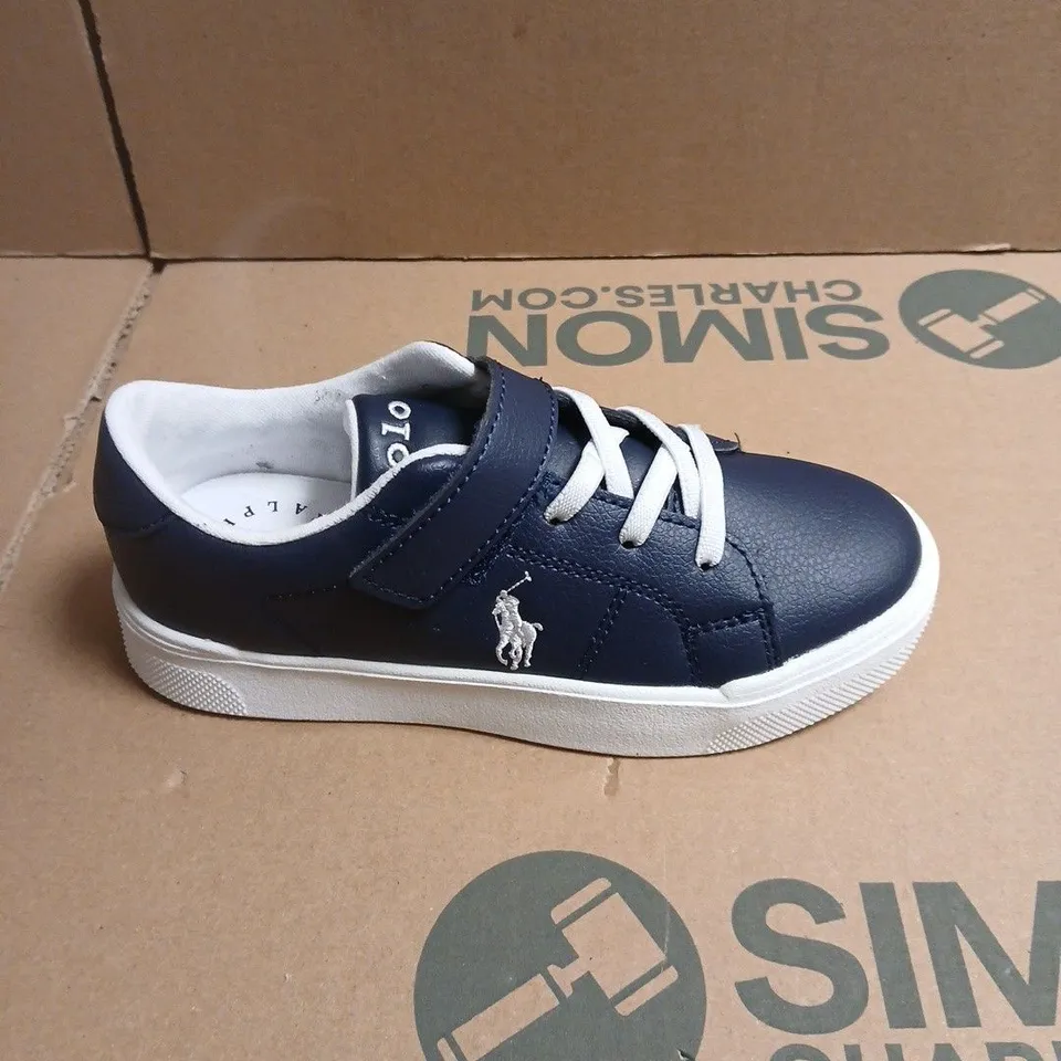 PAIR OF POLO RALPH LAUREN NAVY & WHITE KIDS' TRAINERS - CHILDRENS 11