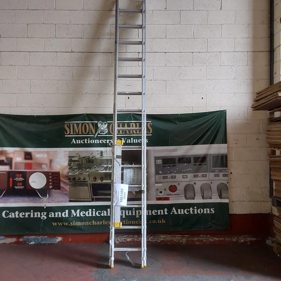 WERNER ALUMINIUM DOUBLE SECTION EXTENSION LADDER - UNPROCESSED RAW RETURN