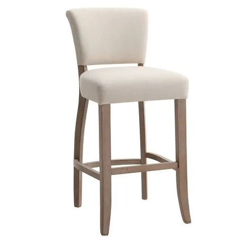 BOXED SET OF 2 LINEN BAR STOOL BAR HEIGHT FOR KITCHEN ISLAND (1 BOX)