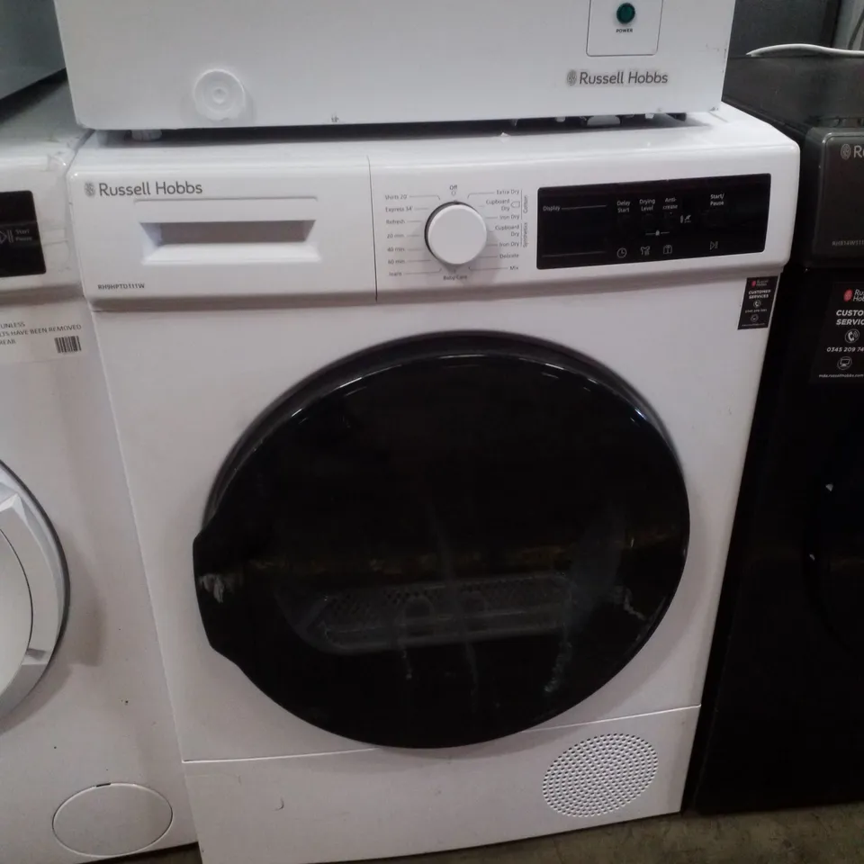 RUSSELL HOBBS RH9HPTD111B 11 SERIES 9KG HEAT PUMP TUMBLE DRYER - WHITE
