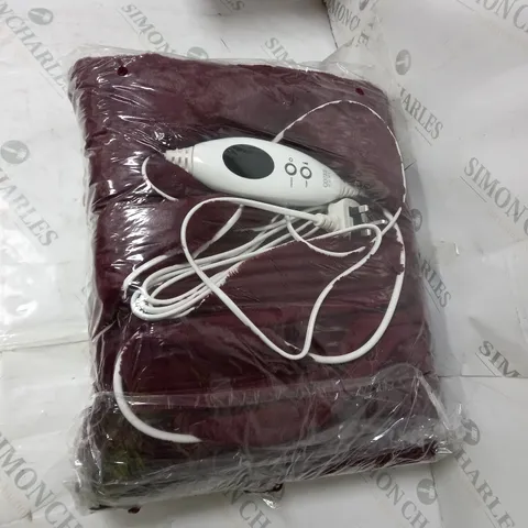 BOXED COZEE HOME HEATED THROW IN PLUM