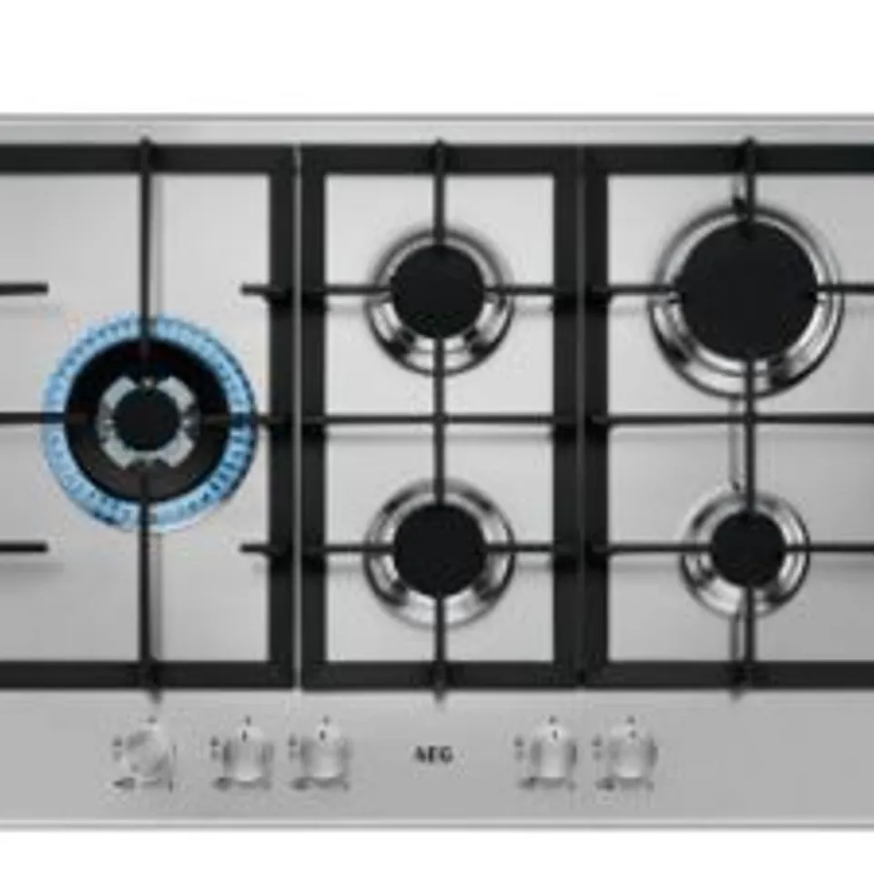 AEG HGB75500SM 6000 SERIES SLIMLINE SPEEDBURNER 75CM GAS HOB IN STAINLESS STEEL