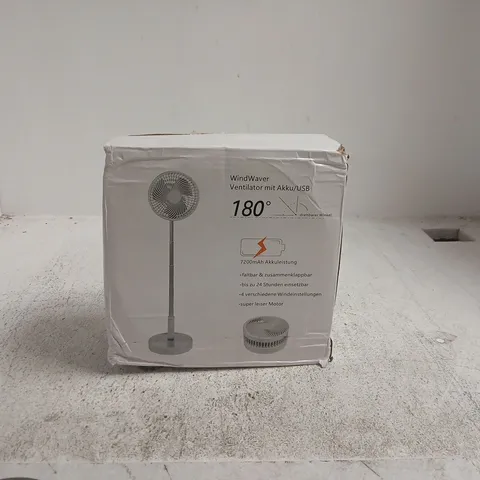 WINDWAVER STANDING FAN WITH USB & BATTERY – BOXED