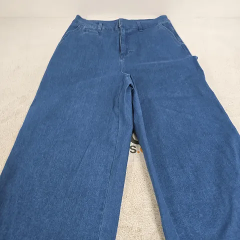 D&C DENIM & COMPANY WIDE LEG CROP JEANS – DARK WASH, UK S (US XS / DE 34 / IT 40)