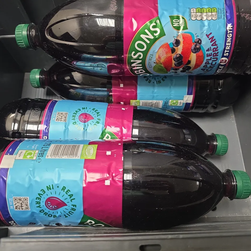 SET OF 5 ROBINSONS APPLE & BLACKCURRANT CORDIAL 