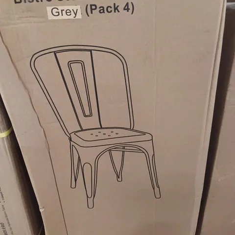 BOXED BISTRO STEEL SIDE CHAIRS 4 PACK (1 BOX)