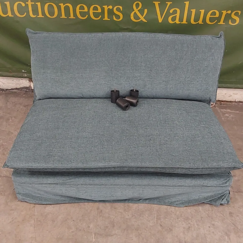 QUALITY DESIGNER DEVERILL 2 SEATER MODULAR SOFA BED - FABRIC VALLEY