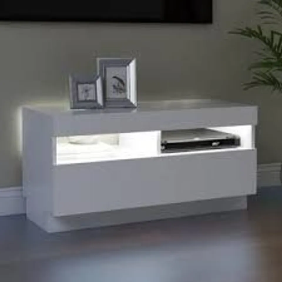 BOXED ANNAELLE TV STAND FOR TVS UP TO 70" WHITE/GREY 