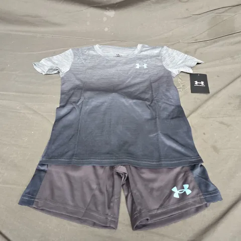KIDS UNDER ARMOUR TEE AND SHORTS - SIZE 5/6 YEARS