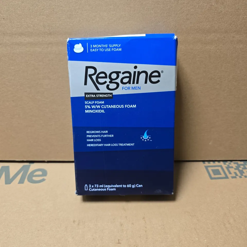 REGAINE FOR MEN EXTRA STRENGTH SCALP FOAM 5% W/W CUTANEOUS FOAM MINOXIDIL BOXED 3 MONTH SUPPLY