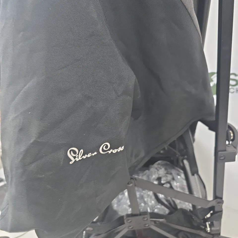 SILVER CROSS PUSHCHAIR IN GREY QUILTED FABRIC