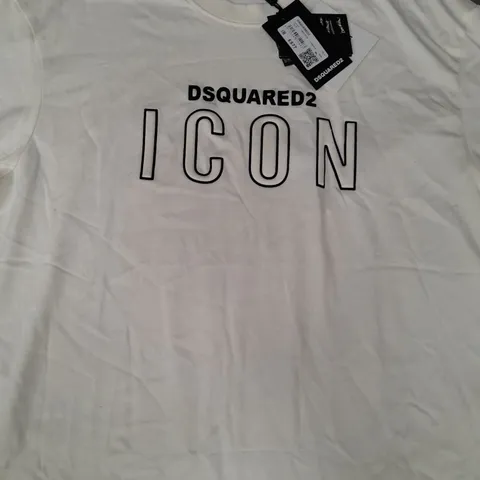 DSQUARED2 ICON T-SHIRT IN CREAM SIZE XL