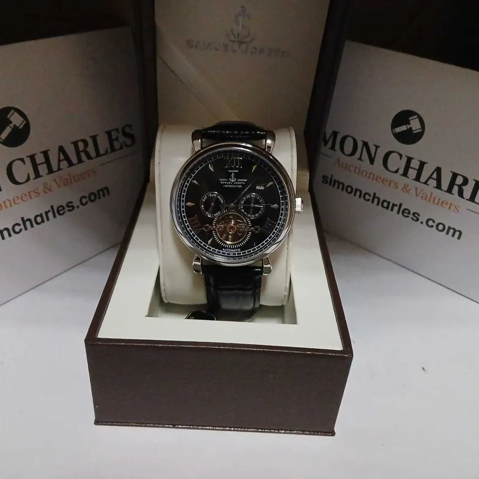 SAMUEL JOSEPH AUTOMATIC LIMITED EDITION SILVER BLACK WRISTWATCH