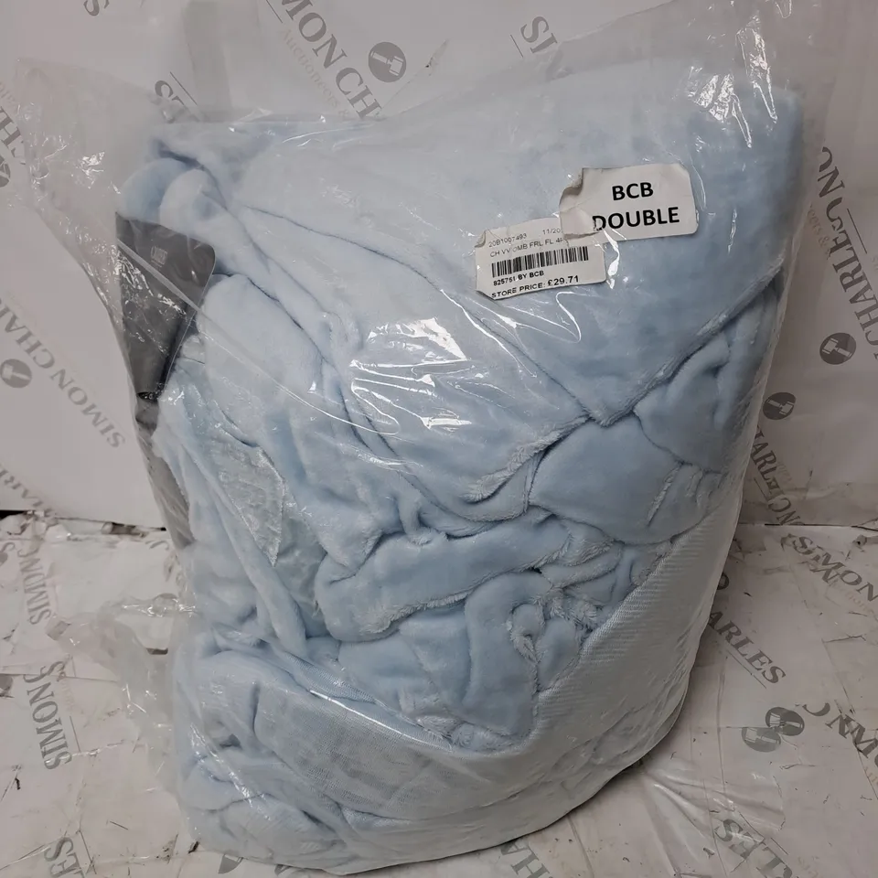 COZEE HOME CRUSHED VELVET SOFT LIGHT BLUE DOUBLE DUVET SET