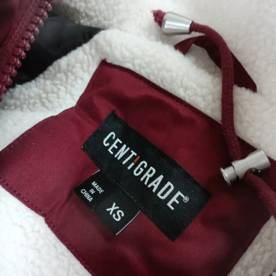 CENTIGRADE WOMENS BURGUNDY PADDED JACKET, XS