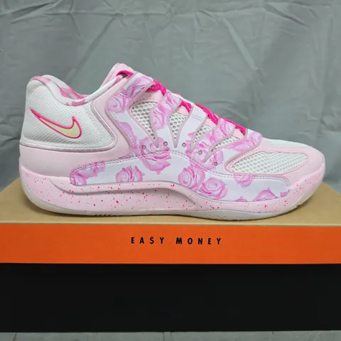 BOXED PAIR OF NIKE KD18 NRG SNEAKERS – PEARL PINK/LASER FUCHSIA, UK 11