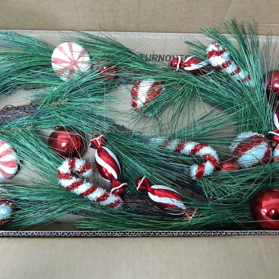 CANDY CANE 6FT CHRISTMAS GARLAND