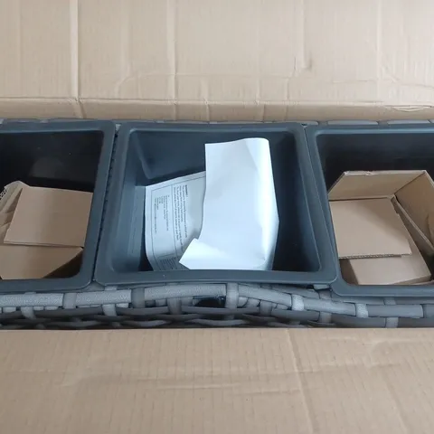BOXED ARUBA TROUGH SHAPED RATTAN PLANTER 