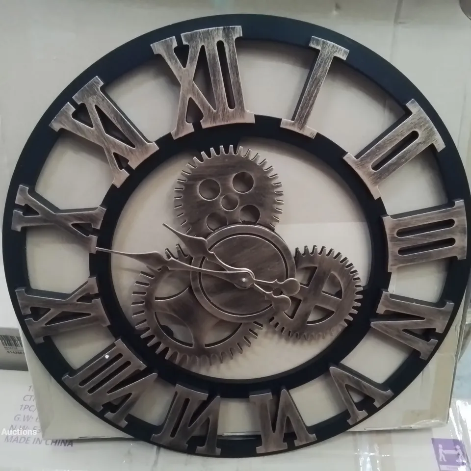 BOXED ABRAHAMS WOOD WALL CLOCK (1 BOX)