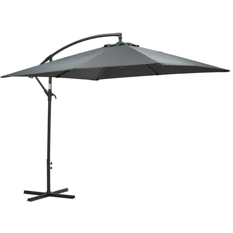 BOXED CORFU 250cm SQUARE PARASOL - BLACK/DARK GREY (1 BOX)