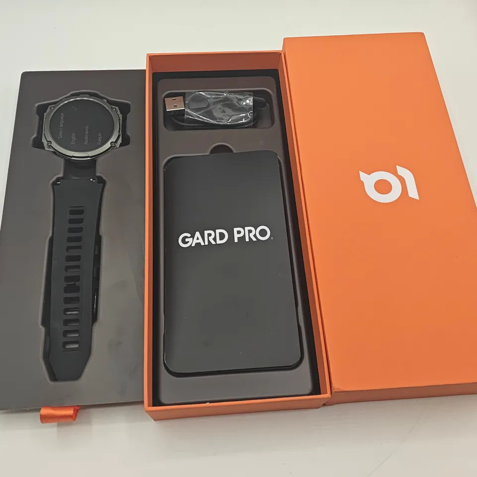 BOXED GARD PRO ULTRA 3 53MM SMART WATCH WITH BLACK RUBBER STRAP 