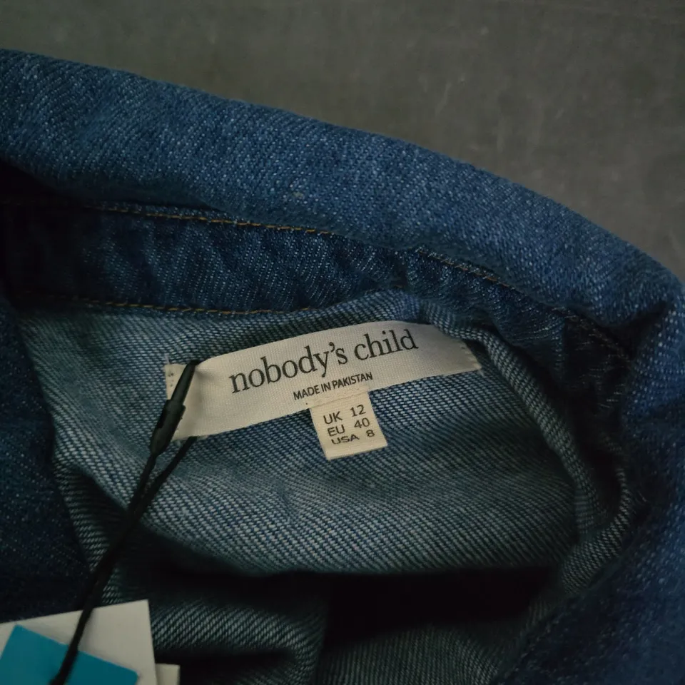 NOBODY'S CHILD DENIM SHIRT DRESS – BLUE, UK 12 (EU 40, USA 8)