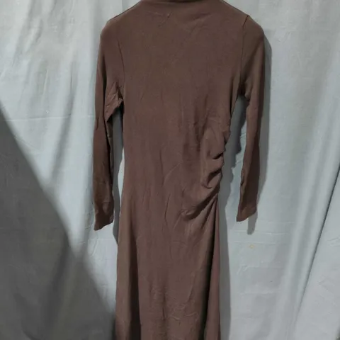 WOMEN'S BROWN LONG-SLEEVE MAXI DRESS SIZE M