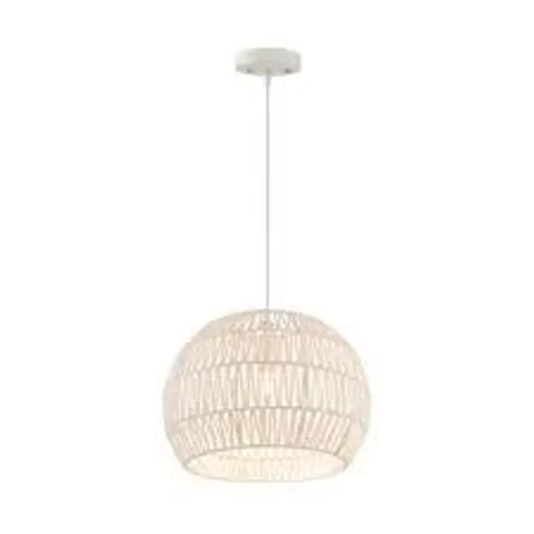 BOXED COSTWAY ROUND PAPER PENDANT CEILING LIGHT WITH ADJUSTABLE HANGING ROPE - BEIGE