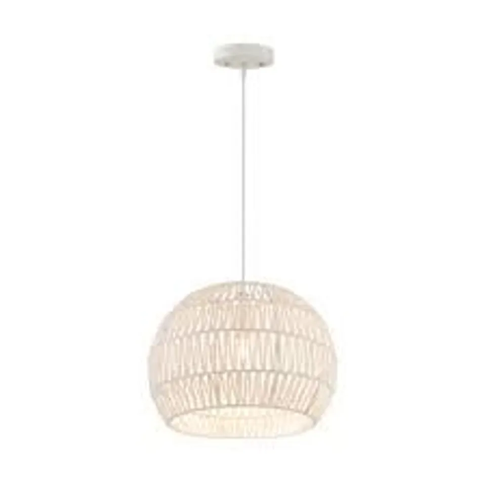 BOXED COSTWAY ROUND PAPER PENDANT CEILING LIGHT WITH ADJUSTABLE HANGING ROPE - BEIGE