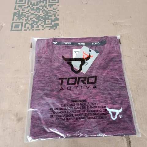 TORO ACTIVA T-SHIRT – PURPLE 100% POLYESTER DRI-FIT, UK SIZE L