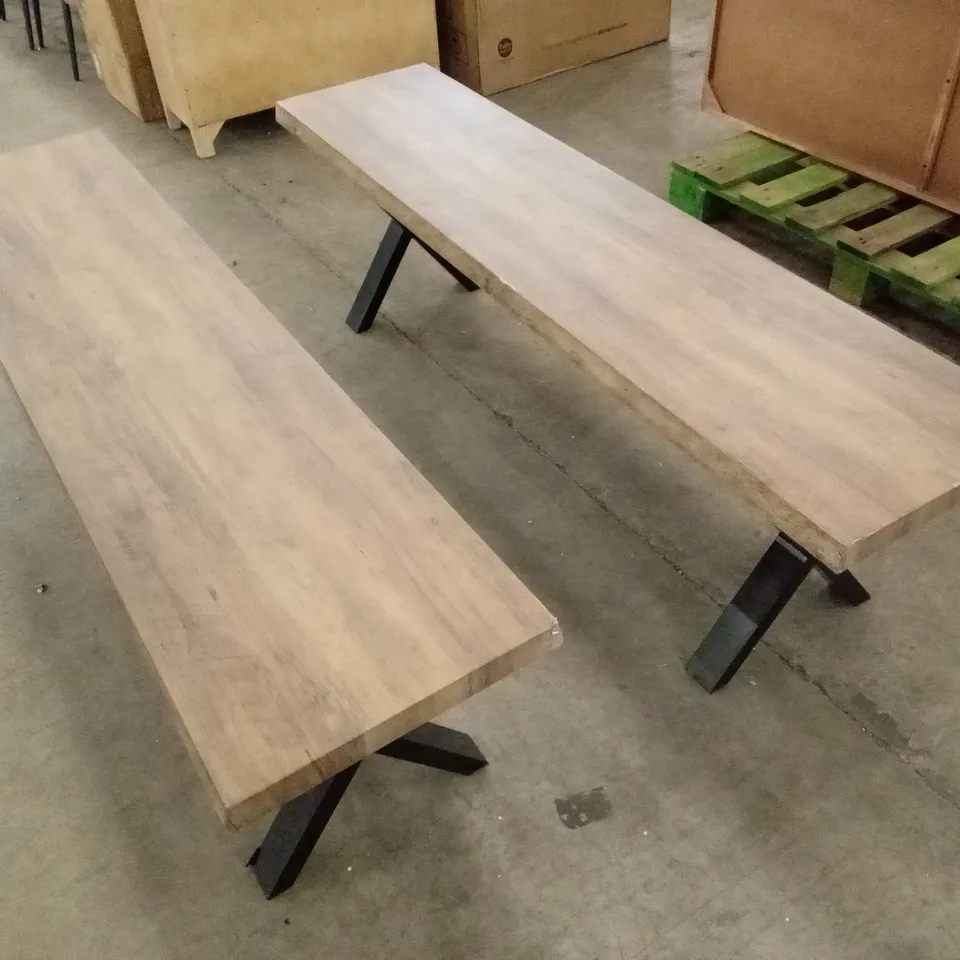 SET OF 2 DESIGNER DINING BENCHES 