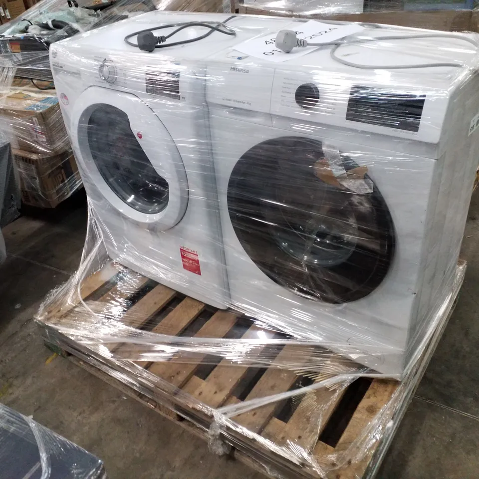 HISENSE FREESTANDING 6KG WASHING MACHINE WHITE AND HOOVER H-WASH 300 FREE STANDING WASHING MACHINE - UNPROCESSED RAW RETURNS