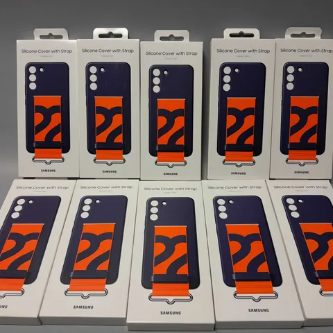 10 BOXED SAMSUNG SILICONE COVER WITH STRAP FOR GALAXY S22+